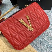 Versace Virtus Quilted Shoulder Bag Red DBFG985 24x9x16.5cm - 6