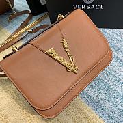 Versace Virtus Shoulder Bag Brown DBFG985 24x9x16.5cm - 5