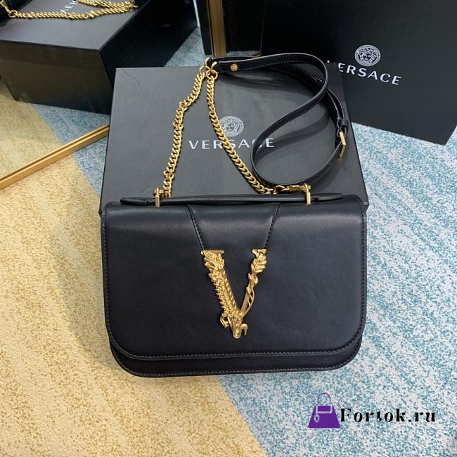 Versace Virtus Shoulder Bag Black DBFG985 24x9x16.5cm - 1