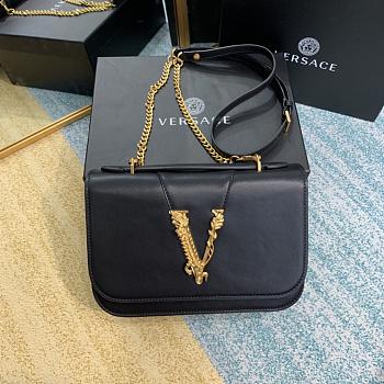 Versace Virtus Shoulder Bag Black DBFG985 24x9x16.5cm