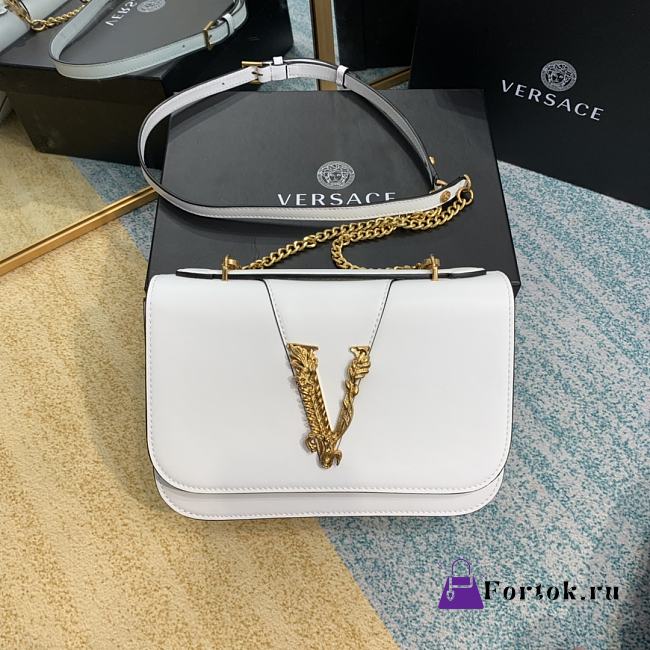 Versace Virtus Shoulder Bag White DBFG985 24x9x16.5cm - 1