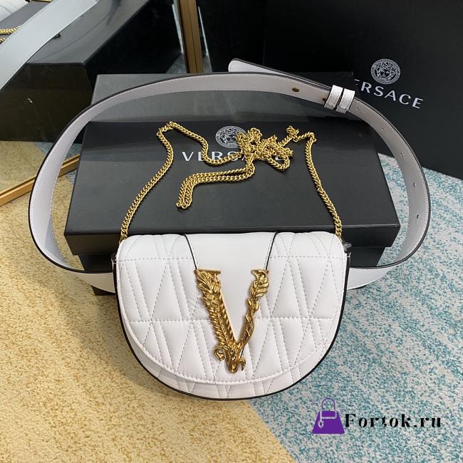 Versace Virtus Quilted Belt Bag White DV3G984 18x4x14cm - 1