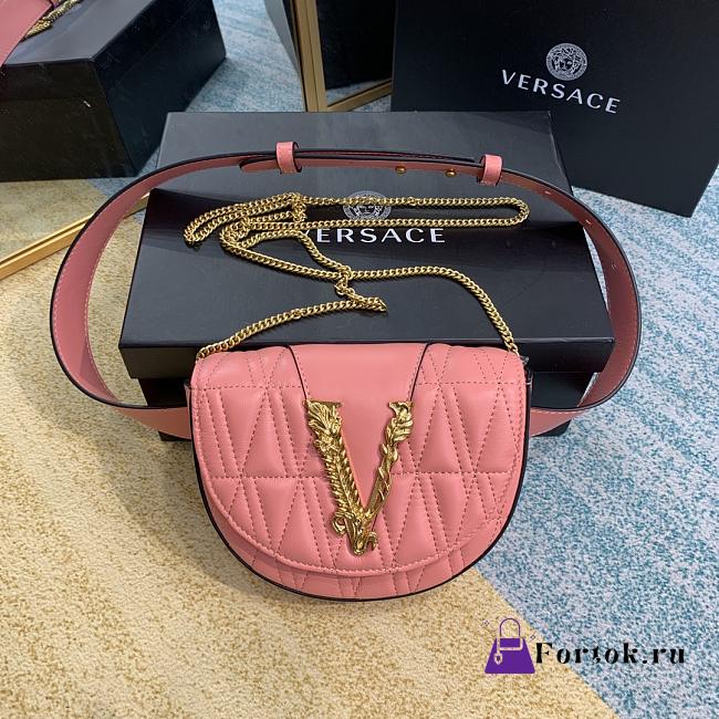 Versace Virtus Quilted Belt Bag Peach DV3G984 18x4x14 cm - 1