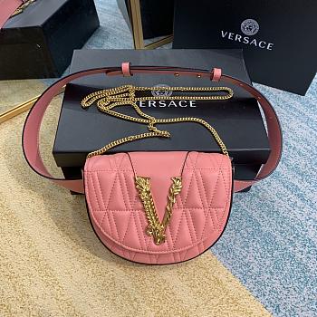 Versace Virtus Quilted Belt Bag Peach DV3G984 18x4x14 cm