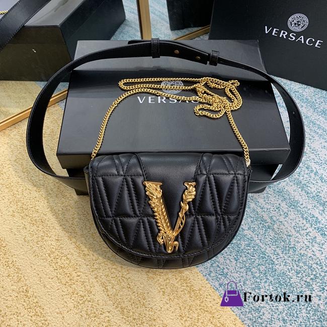 Versace Virtus Quilted Belt Bag Black DV3G984 18x4x14cm - 1