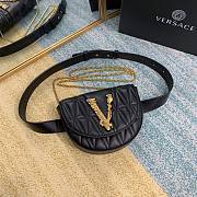 Versace Virtus Quilted Belt Bag Black DV3G984 18x4x14cm - 6