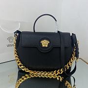 Versace Large La Medusa Handbag Gold-tone Metal Black DBFI038 35x14x25cm - 1