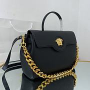 Versace Large La Medusa Handbag Gold-tone Metal Black DBFI038 35x14x25cm - 6