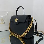 Versace Large La Medusa Handbag Gold-tone Metal Black DBFI038 35x14x25cm - 5
