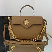 Versace Large La Medusa Handbag Gold-tone Metal Caramel DBFI038 35x14x25cm - 1