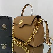 Versace Large La Medusa Handbag Gold-tone Metal Caramel DBFI038 35x14x25cm - 6