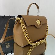 Versace Large La Medusa Handbag Gold-tone Metal Caramel DBFI038 35x14x25cm - 5