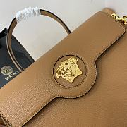 Versace Large La Medusa Handbag Gold-tone Metal Caramel DBFI038 35x14x25cm - 2