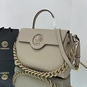 Versace Large La Medusa Handbag Beige DBFI038 35x14x25cm - 6