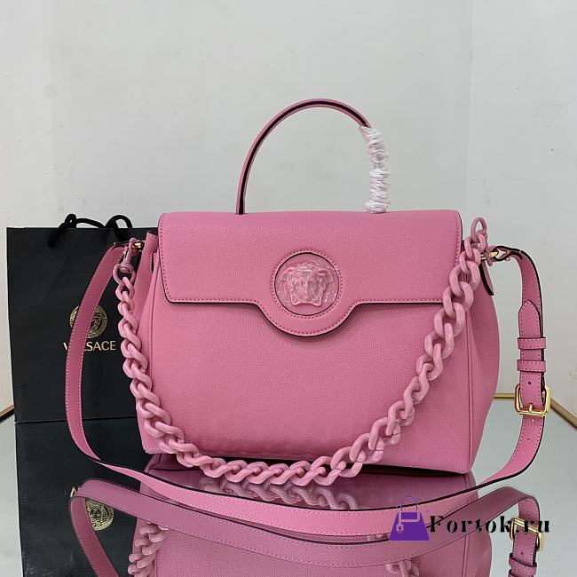 Versace Large La Medusa Handbag Pink DBFI038 35x14x25cm - 1