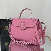 Versace Large La Medusa Handbag Pink DBFI038 35x14x25cm - 6
