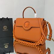 Versace Large La Medusa Handbag Orange DBFI038 35x14x25cm - 3