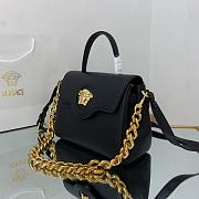 Versace Medium La Medusa Handbag Gold-tone Metal Black DBFI039 25x15x22cm - 5