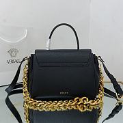 Versace Medium La Medusa Handbag Gold-tone Metal Black DBFI039 25x15x22cm - 4