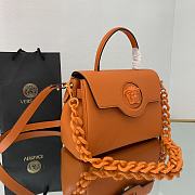 Versace Medium La Medusa Handbag Orange DBFI039 25x15x22cm - 6