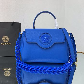 Versace Medium La Medusa Handbag Blue DBFI039 25x15x22cm