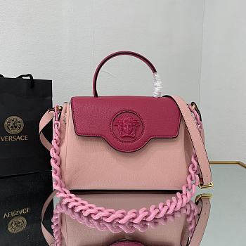 Versace Medium La Medusa Handbag Pastel Pink DBFI039 25x15x22cm