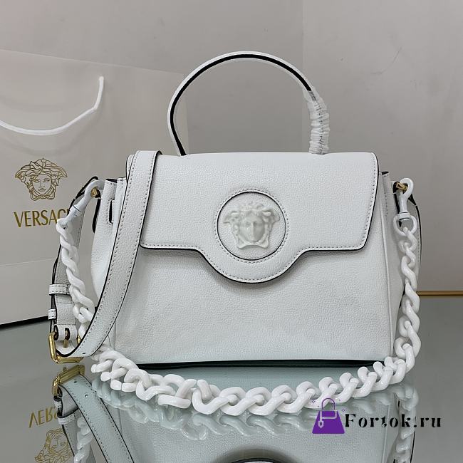 Versace Medium La Medusa Handbag White DBFI039 25x15x22cm - 1