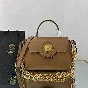 Versace Medium La Medusa Handbag Gold-tone Metal Caramel DBFI039 25x15x22cm - 1