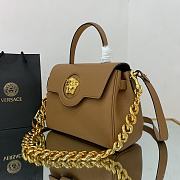 Versace Medium La Medusa Handbag Gold-tone Metal Caramel DBFI039 25x15x22cm - 6