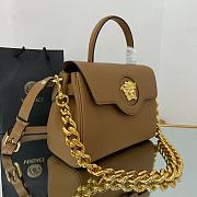 Versace Medium La Medusa Handbag Gold-tone Metal Caramel DBFI039 25x15x22cm - 4