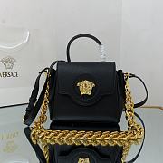 Versace Small La Medusa Handbag Gold-tone Metal Black DBFI040 20x10x17cm - 1