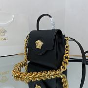 Versace Small La Medusa Handbag Gold-tone Metal Black DBFI040 20x10x17cm - 5
