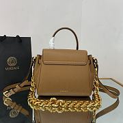 Versace Small La Medusa Handbag Gold-tone Metal Caramel DBFI040 20x10x17cm - 6