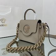 Versace Small La Medusa Handbag Beige DBFI040 20x10x17cm - 6