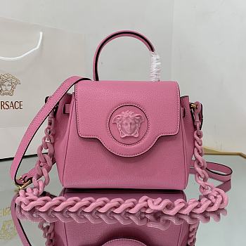 Versace Small La Medusa Handbag Pink DBFI040 20x10x17cm