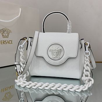 Versace Small La Medusa Handbag White DBFI040 20x10x17cm