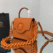 Versace Small La Medusa Handbag Orange DBFI040 20x10x17cm - 5