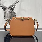 Fendi Touch Leather Bag Brown 8BT349 26.5x10x19cm - 1