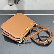 Fendi Touch Leather Bag Brown 8BT349 26.5x10x19cm - 3