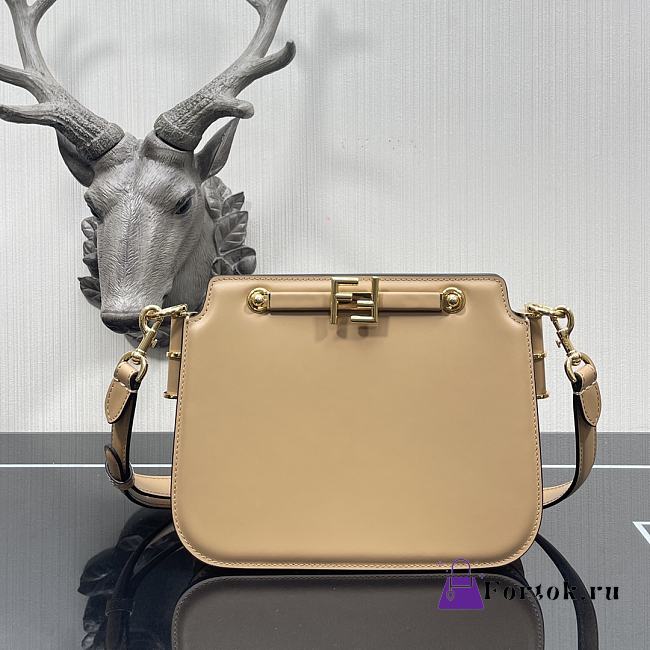 Fendi Touch Leather Bag Beige 8BT349 26.5x10x19cm - 1