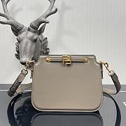 Fendi Touch Leather Bag Gray 8BT349 26.5x10x19cm - 1