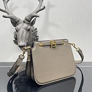 Fendi Touch Leather Bag Gray 8BT349 26.5x10x19cm - 6