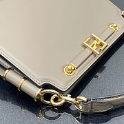 Fendi Touch Leather Bag Gray 8BT349 26.5x10x19cm - 5