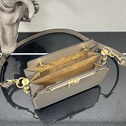 Fendi Touch Leather Bag Gray 8BT349 26.5x10x19cm - 2