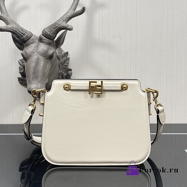 Fendi Touch Leather Bag White 8BT349 26.5x10x19cm - 1