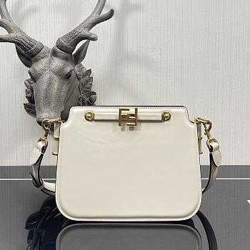 Fendi Touch Leather Bag White 8BT349 26.5x10x19cm