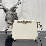 Fendi Touch Leather Bag White/Python 8BT349 26.5x10x19cm - 1