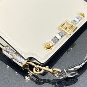 Fendi Touch Leather Bag White/Python 8BT349 26.5x10x19cm - 2