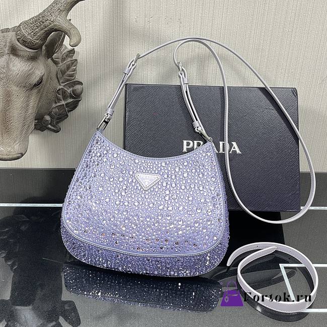 Prada Cleo Satin Bag Purple 1BC169 18.5x4.5x22cm - FORTOK.RU