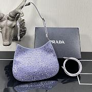 Prada Cleo Satin Bag Purple 1BC169 18.5x4.5x22cm - 6